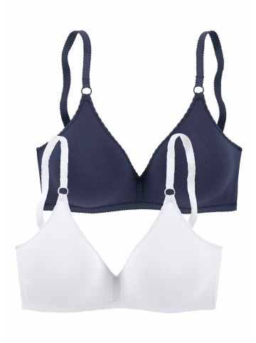 PETITE FLEUR Bralette-BH in marine+weiß