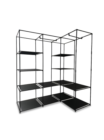 relaxdays Eckschrank in Schwarz - (B)86 x (H)170 x (T)130 cm