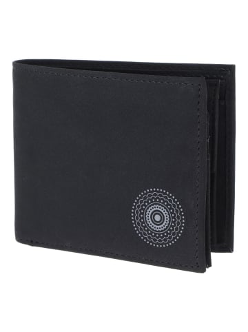 oxmox New Cryptan Geldbörse RFID Schutz 12 cm in schwarz-circle bloom grey