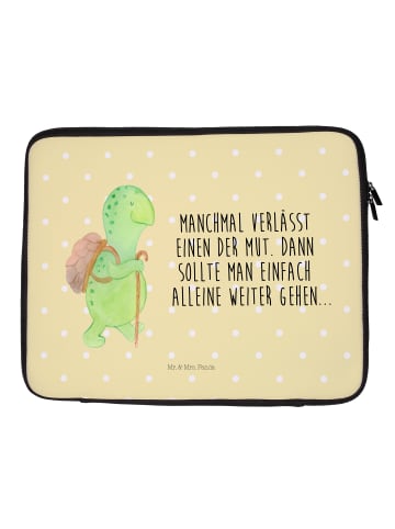 Mr. & Mrs. Panda Notebook Tasche Schildkröte Wanderer mit Spruch in Gelb Pastell