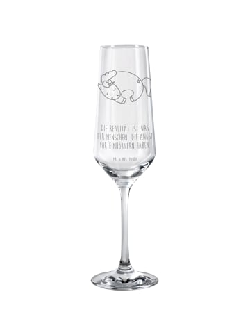 Mr. & Mrs. Panda Sektglas Einhorn Nacht mit Spruch in Transparent
