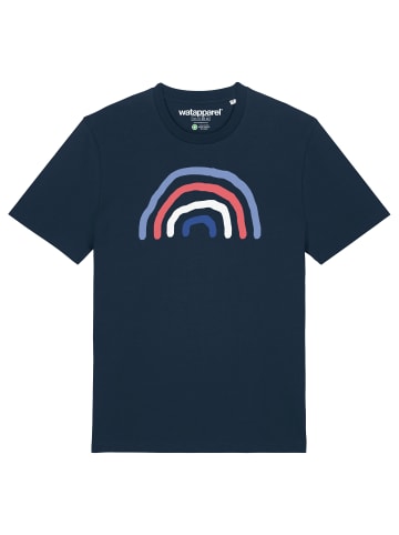 wat? Apparel T-Shirt Regenbogen in Dunkelblau