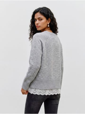 Vero Moda Strickpullover in Medium Grey Melange