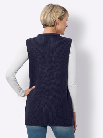 Sieh an! Long-Strickweste in marine