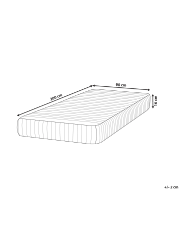 Beliani Matratze SPRING CORE FIRM in Weiß - (W) 90 x (H) 16 x (L) 200 cm H3/4 Fest