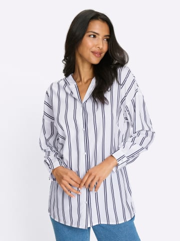 Sieh an! Longbluse in marine-weiß-gestreift