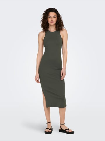 ONLY Figurbetontes Bodycon-Kleid Geripptes Midi Dress Ärmellos in Olive