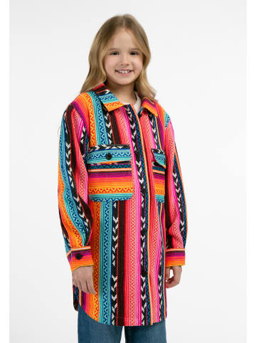 myMo KIDS Mädchen Hemdjacke in Mehrfarbig Neon Pink