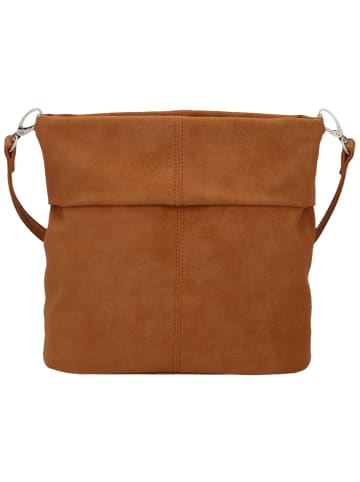 Zwei Beuteltasche Mademoiselle M8 in Nubuk-Cognac