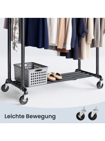 SONGMICS Kleiderständer Dalson in Schwarz - (B)59 x (H)163 x (T)99.7 cm