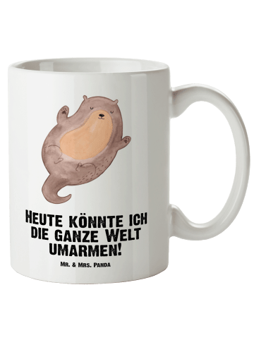 Mr. & Mrs. Panda Trinkbecher Otter Umarmen mit Spruch in Weiß