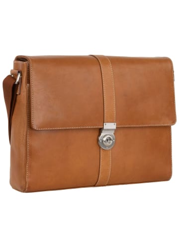 Leonhard Heyden Bergamo Messenger Leder 38 cm Laptopfach hellbraun