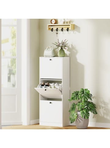 HOMCOM Schuhschrank-47L x 26B x 120H cm-Weiß