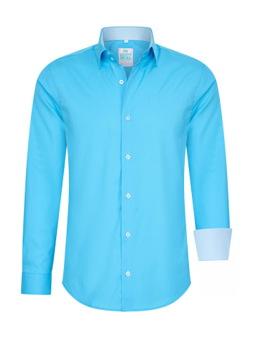 Rusty Neal Pastell Hemd S - 6XL Slim Fit Cotton-Stretch in Azur