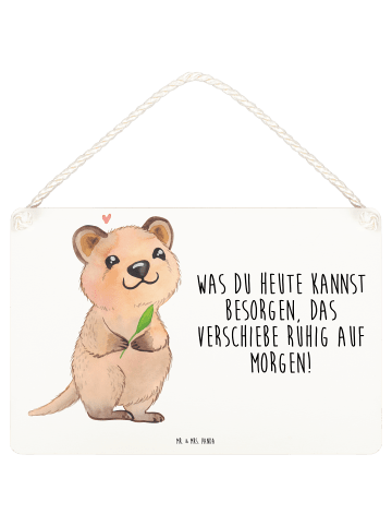 Mr. & Mrs. Panda Schild Quokka Happy mit Spruch in Weiß
