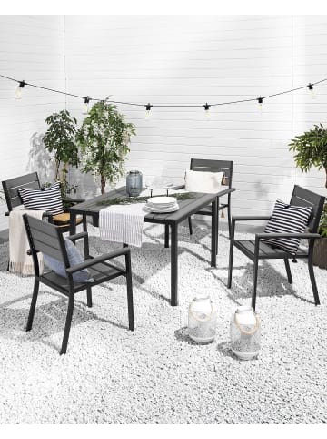 Beliani 4er-Set Esszimmerstuhl PRATO in Grau/Schwarz
