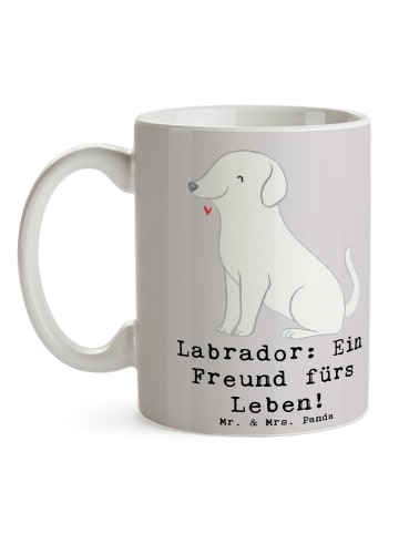 Mr. & Mrs. Panda Teetasse Labrador Freund mit Spruch in Grau Pastell