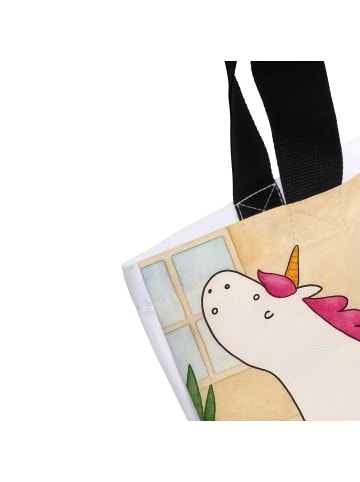 Mr. & Mrs. Panda Tote Bag Einhorn Yoga Design ohne Spruch in Weiß