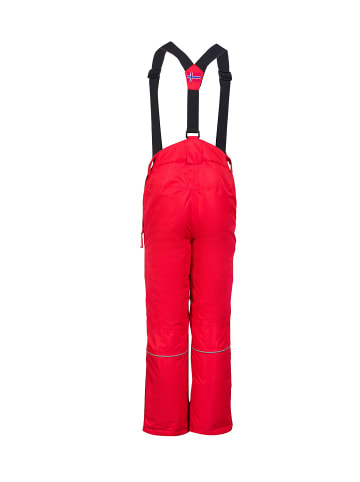 Trollkids Schneehose Slim Fit "Holmenkollen" in Rot / Sonnengelb