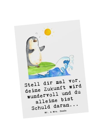 Mr. & Mrs. Panda Grußkarte Mutig zu sich selbst stehen mit Spruch in Weiß