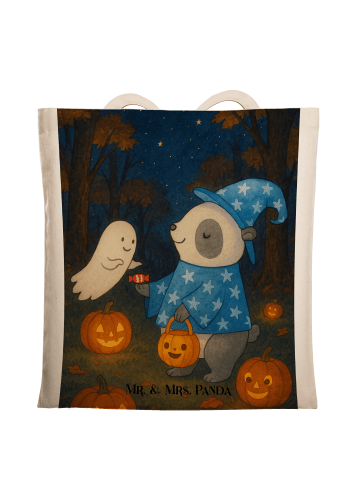 Mr. & Mrs. Panda Stofftasche Panda Zauberer Design ohne Spruch in Weiß
