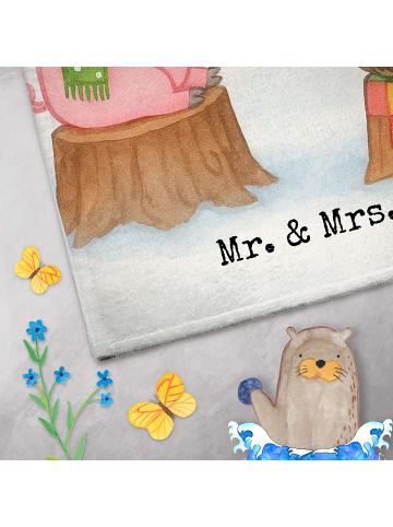 Mr. & Mrs. Panda Handtuch Glühschwein Sause Design mit Spruch in Weiß