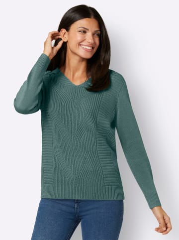 Sieh an! Langarm-Pullover in jade