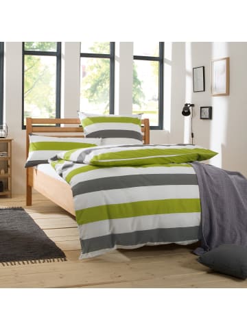 REDBEST Renforcé Bettwäsche in grün-grau