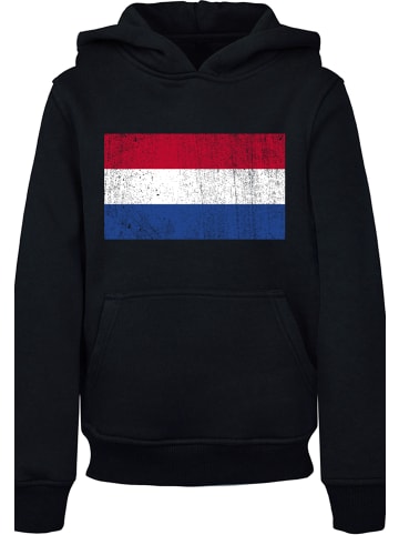 F4NT4STIC Hoodie Netherlands NIederlande Holland Flagge distressed in schwarz