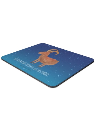 Mr. & Mrs. Panda Mousepad Sternzeichen Steinbock mit Spruch in Sternenhimmel Blau