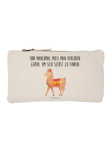 Mr. & Mrs. Panda Federtasche Alpaka Stolz mit Spruch in Weiß