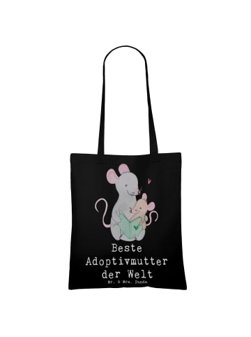 Mr. & Mrs. Panda Tote Bag Maus Beste Adoptivmutter der Welt mit ... in Schwarz