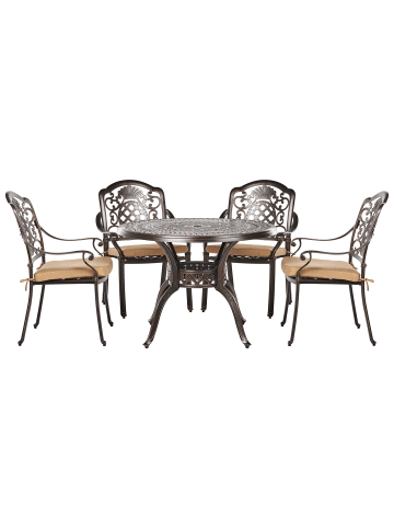 Beliani 5-tlg Gartentisch Set SALENTO in Braun/Beige