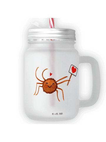 Mr. & Mrs. Panda Trinkglas Spinne Agathe Motivation ohne Spruch in Transparent