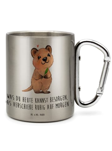 Mr. & Mrs. Panda Thermobecher Quokka Happy mit Spruch in Silber