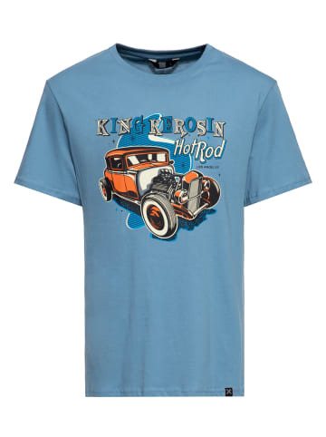 King Kerosin King Kerosin Print T-Shirt Hot Rod in hellblau