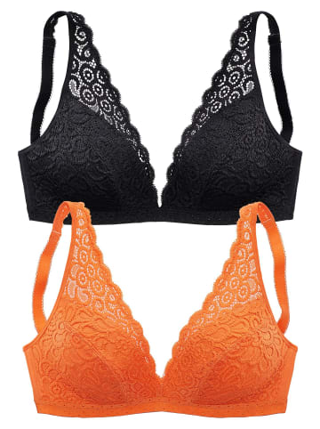 PETITE FLEUR Bralette-BH in orange+schwarz