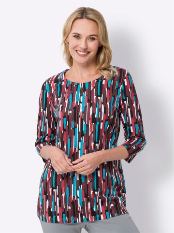 Sieh an! Longshirt in burgund-türkis-bedruckt