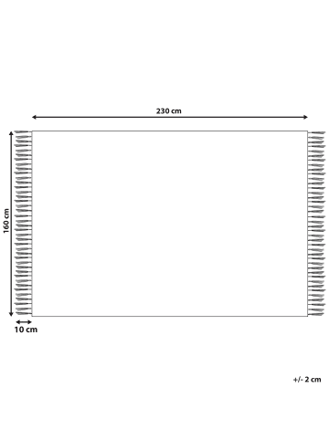 Beliani Kurzflor ZEYNE in Beige/Schwarz - (W) 160 x (H) 0.9 x (L) 230 cm