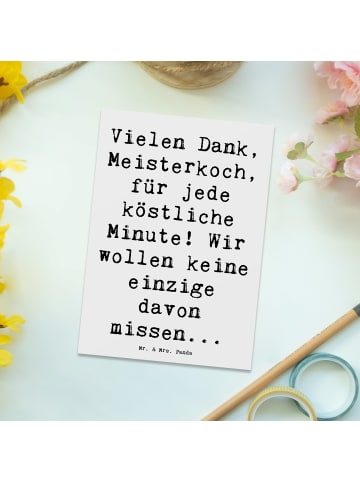 Mr. & Mrs. Panda Postkarte Spruch Danke Koch mit Spruch in Weiß