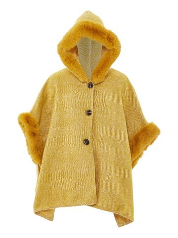 fraully Damen Poncho in Gelb