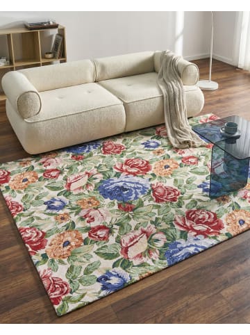 Beliani Geflochtener Teppich FARWAN in Bunt/Grün/Rot - (W) 200 x (L) 300 cm