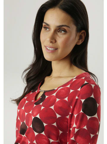 Aniston SELECTED Langarmshirt in rot-rost-natur-schoko