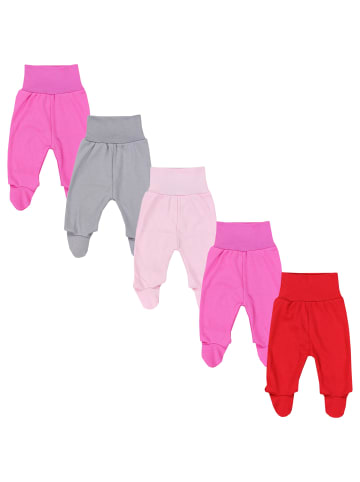 TupTam Baby Strampelhose mit Fuß 5er Pack in blau/grau