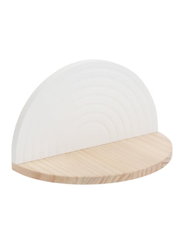 relaxdays 2 x Wandregal in Weiß/ Natur - (B)26 x (H)13 x (T)13 cm