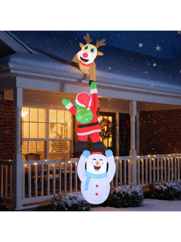 COSTWAY 308 cm Weihnachtsdeko Aufblasbar hängend outdoor in Bunt