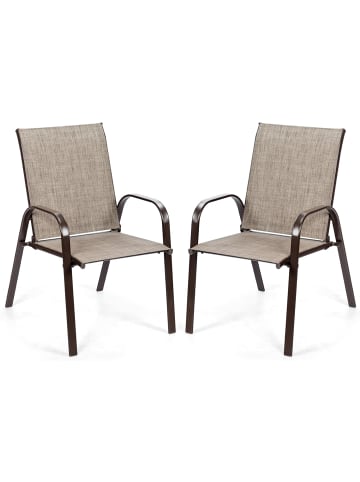 COSTWAY 2er Set Gartenstühle 56x72x90cm in Grau