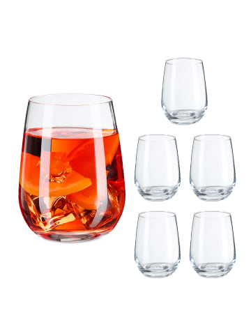 relaxdays 6 x Trinkgläser in Transparent - 455 ml