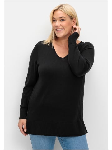 sheego Pullover in schwarz