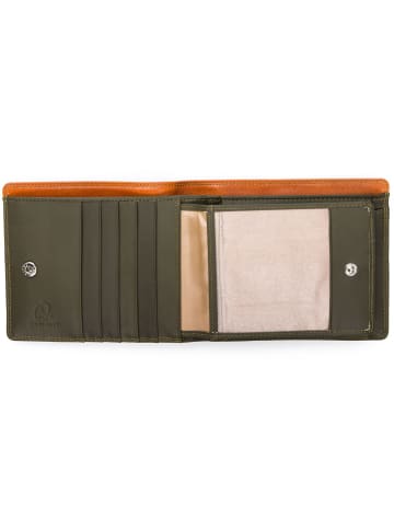 MYWALIT Geldbörse RFID Schutz Leder 12 cm tan/olive